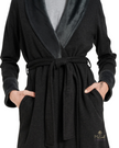 UGG 1095613 Black Bear Heather Blanche II Fleece Wrap Robe myselflingerie.com