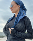 Scarf Bar SB Ocean Blue Dri Fit Pre-Tied Bandanna with Velvet Non Slip Grip myselflingerie.com