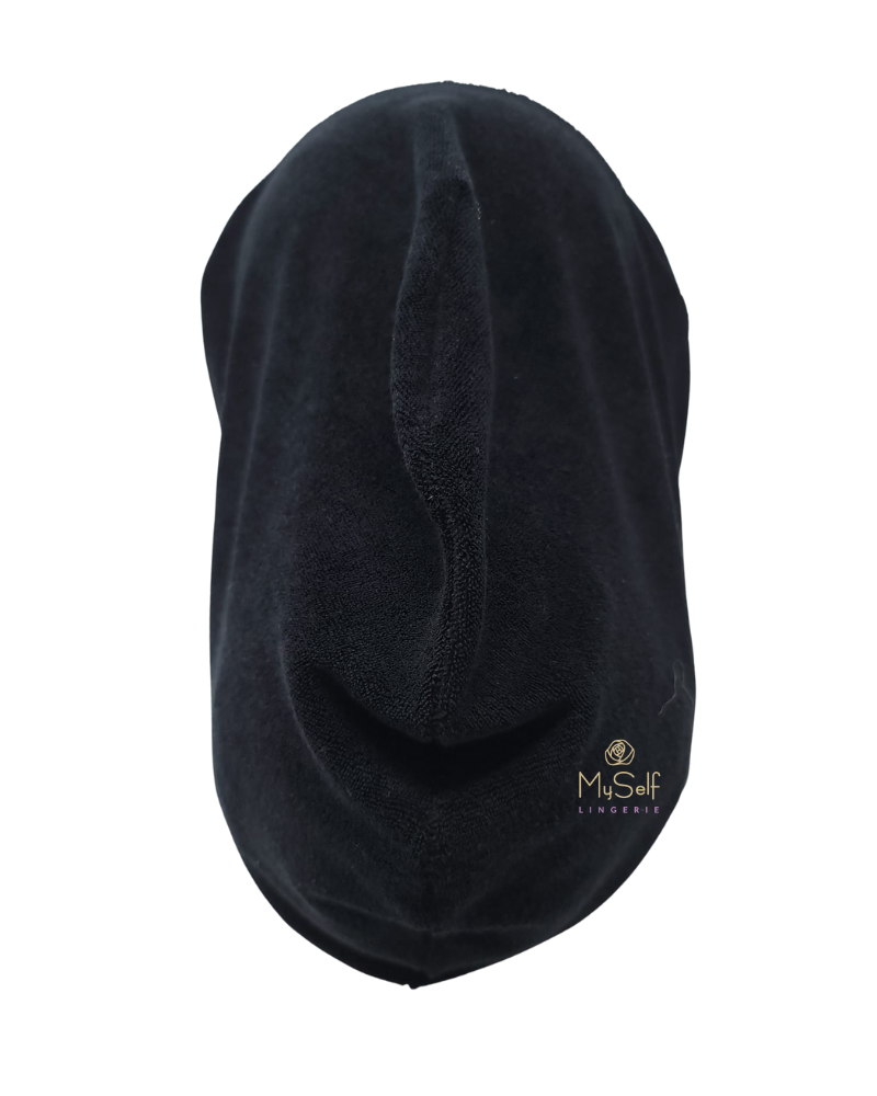 Triple Up Black Terry #600 Sleeping Snood myselflingerie.com