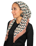 Tie Ur Knot Rose Houndstooth Pre-Tied Bandanna with Full Non Slip Grip myselflingerie.com