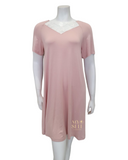 Oh! Zuza 3823 Lace Back Dusty Pink Short Sleeve Modal Nightshirt myselflingerie.com