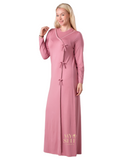 Ellwi 509-PK Pink Kimono Style Pull On Cotton Nightgown myselflingerie.com