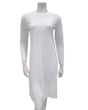 Gemsli FK340 57" White Long Sleeve Seamless Shell Dress myselflingerie.com