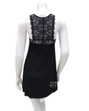 Oh! Zuza 3830 Black Lace T Back Modal Chemise myselflingerei.com