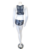 Oh! Zuza 3839 + 3840 Black/Blue Lace Bralette Set myselflingerie.com