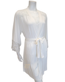 Oh! Zuza 3809 + 3810 Ivory Lace Modal Cami Shorts Set & Long Robe Set myselflingerie.com