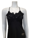 Rya Collection 573 + 574 Black Rosey Chiffon Gown & Robe Set myselflingerie.com