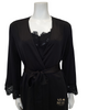 Rya Collection 573 + 574 Black Rosey Chiffon Gown & Robe Set myselflingerie.com