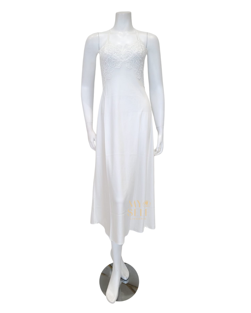Rya Collection 573 + 574 Ivory Rosey Chiffon Gown & Robe Set myselflingerie.com