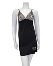 Montelle 9039 Black/Sand Bardot Microfiber Chemise myselflingerie.com