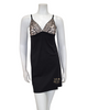 Montelle 9039 Black/Sand Bardot Microfiber Chemise myselflingerie.com