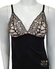 Montelle 9039 Black/Sand Bardot Microfiber Chemise myselflingerie.com