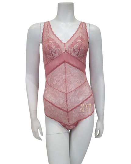 Montelle 9479 Rose Clay/Blush Blushing Tanga Bodysuit myselflingerie.com