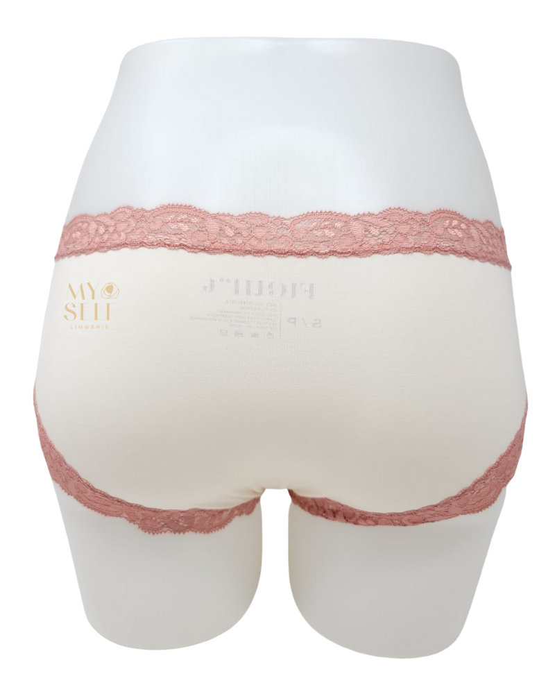 Fleur't 600 Swan/Rosette Iconic Modal Lace Trim Boyshort myselflingerie.com