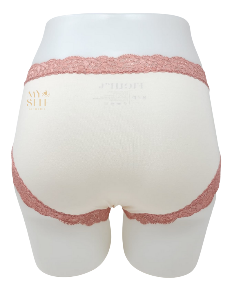 Fleur't 602 Swan/Rosette Iconic Modal Lace Hi Waisted Brief myselflingerie.com