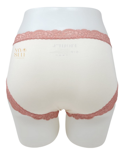 Fleur't 602 Swan/Rosette Iconic Modal Lace Hi Waisted Brief myselflingerie.com