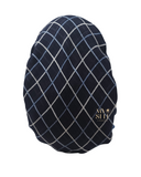 Lizi Headwear ABPNA Navy Plaid Border Pre-Tied Bandanna with Light Grip myselflingerie.com