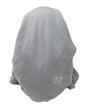Lizi Headwear Solid Light Grey Pre-Tied Bandanna with Light Non Slip Grip myselflingerie.com