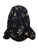 Lizi Headwear ACFBLBR Black/Brown Floral Crimped Pre-Tied Bandanna with Light Non Slip Grip myselflingerie.com