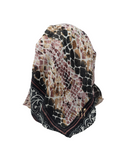 Lizi Headwear OBSSVF Coffee Snakeskin Open Back Pre-Tied Bandanna with Light Grip myselflingerie.com