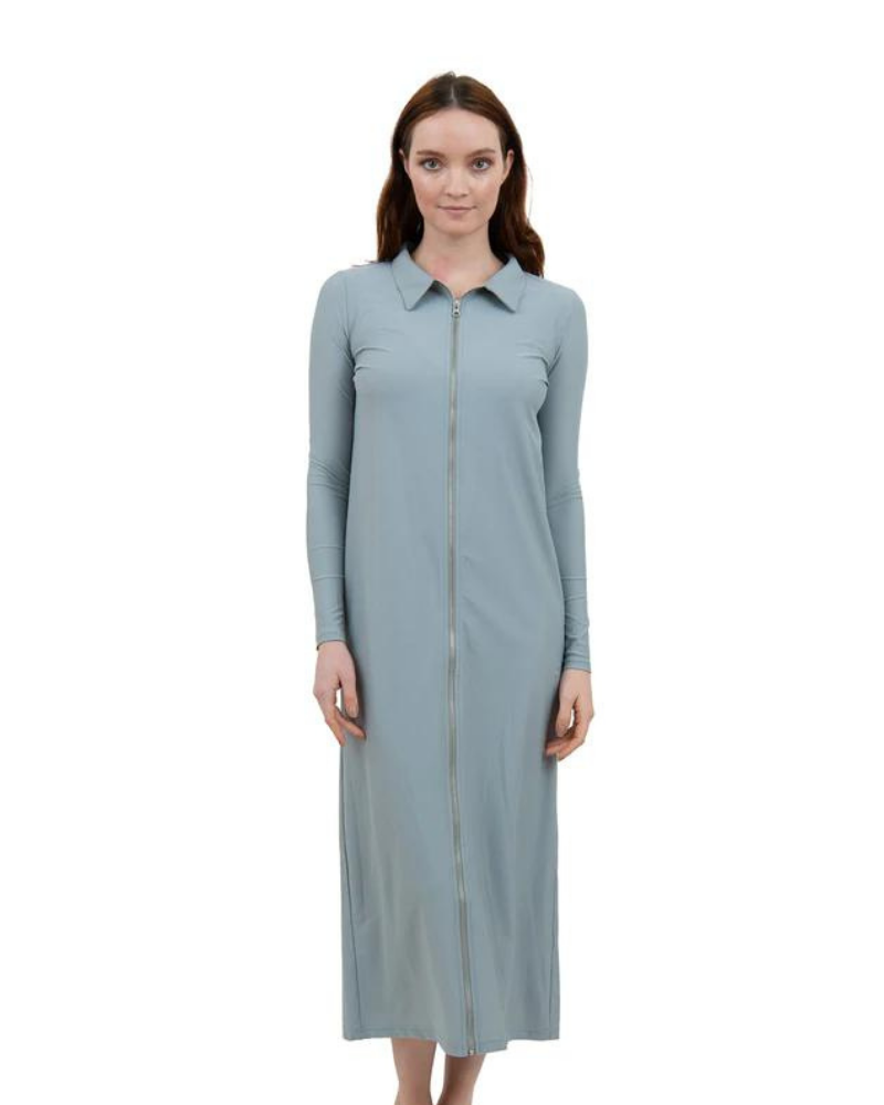 Undercover Waterwear ZMD Black Full Zip Maxi Swim Dress myselflingerie.com