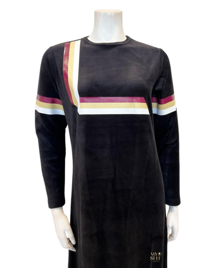 ESPi AG733V 3 Stripe Screenprint Teen Cotton Velour Nightgown myselflingerie.com