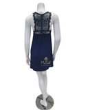 Oh! Zuza 3741 Black & Blue Lace Deep Sea Modal Chemise myselflingerie.com