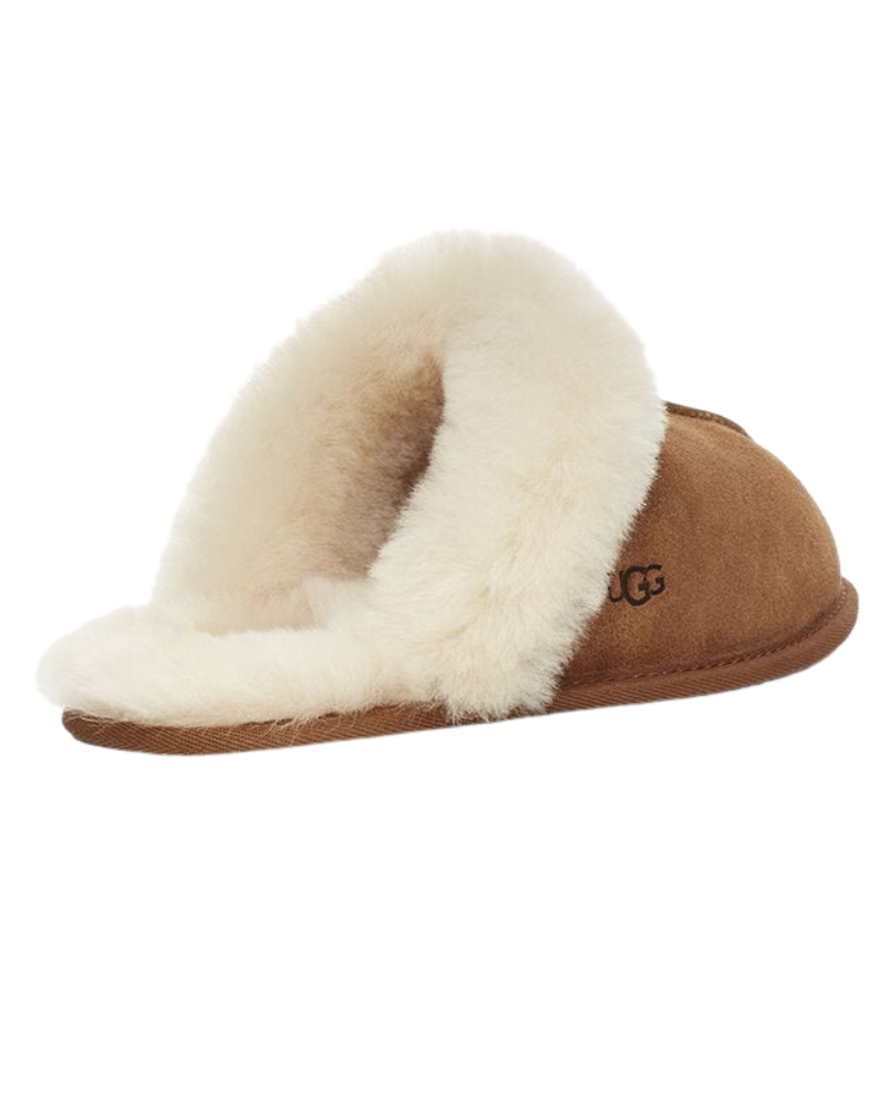 UGG 1106872 Scuffette II Chestnut Suede Slipper with Fur Trim myselflingerie.com