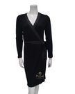 Oh! Zuza IC015 Satin Trimmed Black Modal Short Morning Robe myselflingerie.com