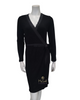 Oh! Zuza IC015 Satin Trimmed Black Modal Short Morning Robe myselflingerie.com