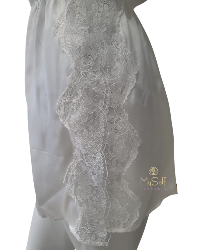 Vanilla Night and Day 3644 Waisted Lace Ivory Chemise MYSELFLINGERIE.COM