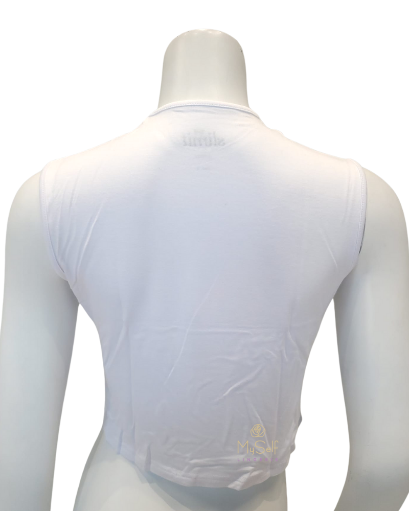 Slimit SLM2579 Bright White Modal Crop Shell Pull On myselflingerie.com