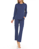 Flora Nikrooz Q81265 Ocean Christa Henley Modal Pajamas Set