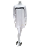 Oh! Zuza White Accented Tunic Style Pajamas Set