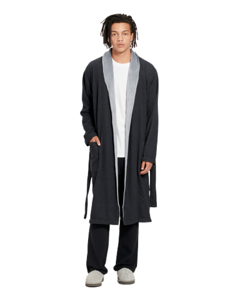 UGG 1096932 Black Heather Robinson Men's Wrap Robe myselflingerie.com