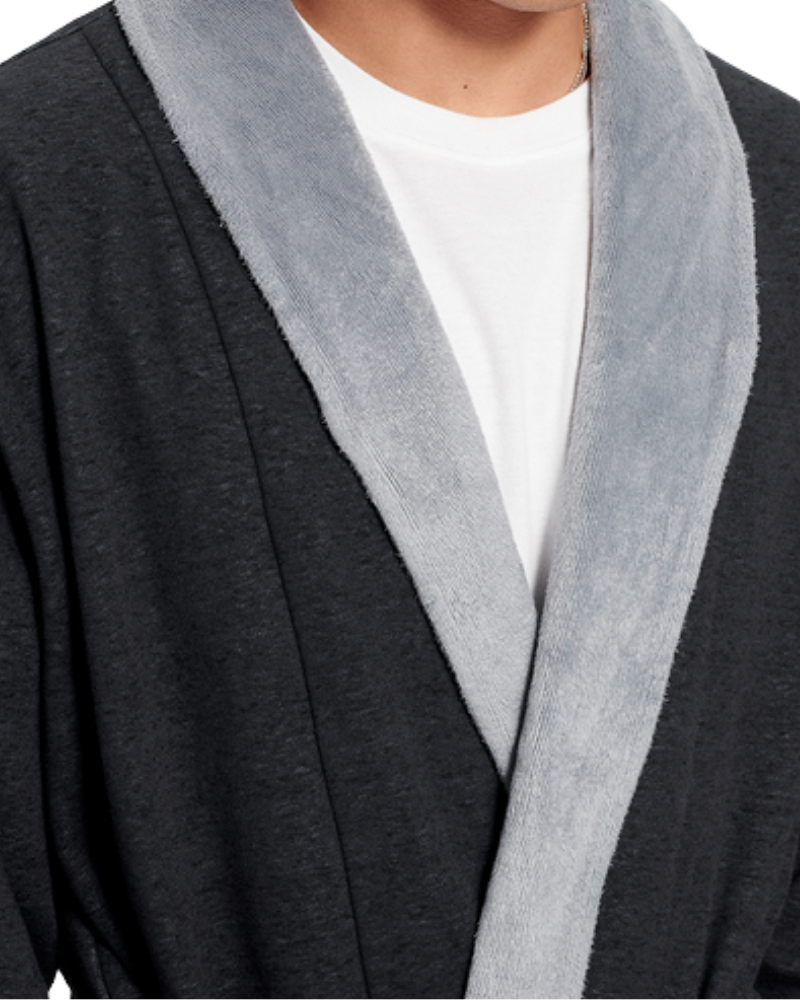 UGG 1096932 Black Heather Robinson Men's Wrap Robe myselflingerie.com