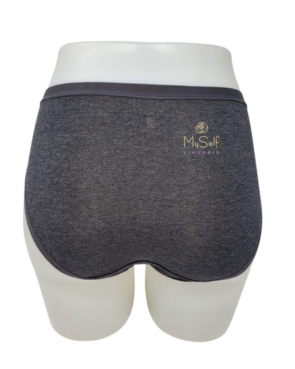 Me Moi MU-1014 3pk Charcoal Heather Cotton Hipsters myselflingerie.com