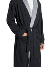 UGG 1096932 Black Heather Robinson Men's Wrap Robe myselflingerie.com