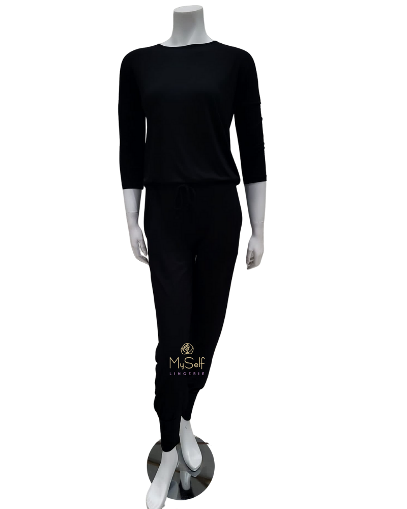 Oh! Zuza OZ214 Classic Black Modal Pajamas Set myselflingerie.com