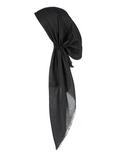 Lizi Headwear Solid Black Shimmer Pre-tied Headscarf Bandanna myselflingerie.com