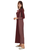 Me Moi CNG07264 Wine Ribbed Button Down Cotton Blend Nightgown myselflingerie.com