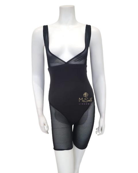 Va Bien 1630 Black All In One Shaper Bodysuit With Legs myselflingerie.com