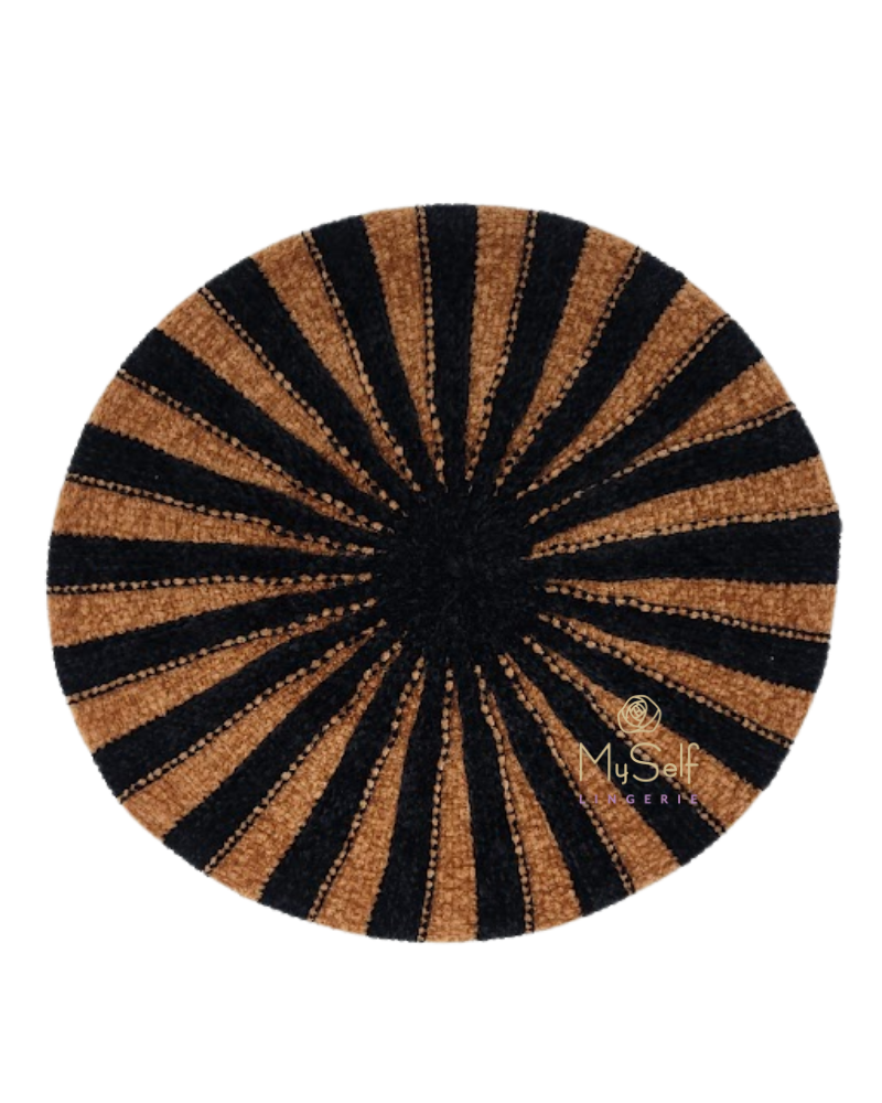 Lucy & Olivia LCOL2TNVLVSNB 2 Tone Velvet Black/Luggage Lined Chenille myselflingerie.com