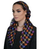 Tie Ur Knot Vibrant Houndstooth Pre-Tied Bandanna with Light Non Slip Grip