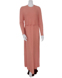 Angelice Salmon Ribbed Bamboo Modal Nursing Nightgown