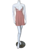 Vanilla Night and Day 3408 Dusty Pink Lace Halter Neck Modal Chemise MYSELFLIINGERIE.COM