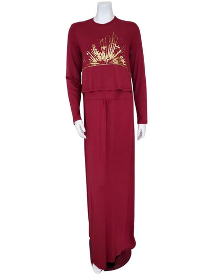 Pierre Balmingo Paris 05-4520B-NLL Starburst Raspberry Modal Nursing Nightgown myselflingerie.com