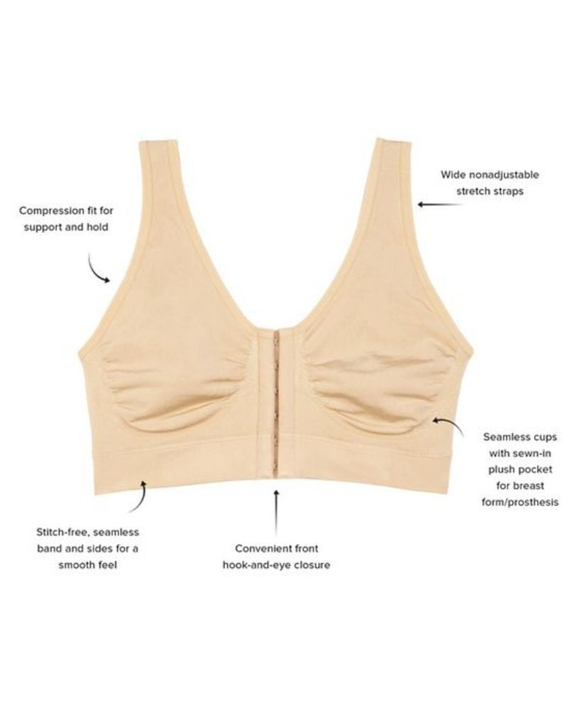 Wacoal 835475 Nude Front Closure Wire Free Bralette MYSELFLINGERIE.COM