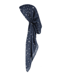 Lizi Headwear Navy/Silver Foil Stars  Pre-Tied Bandanna