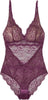 Samantha Chang SC446014-RW Rosewood All Lace Classic Bodysuit  myselflingerie.com